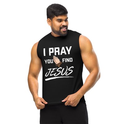 I Pray Muscle Shirt (unisex, dark)