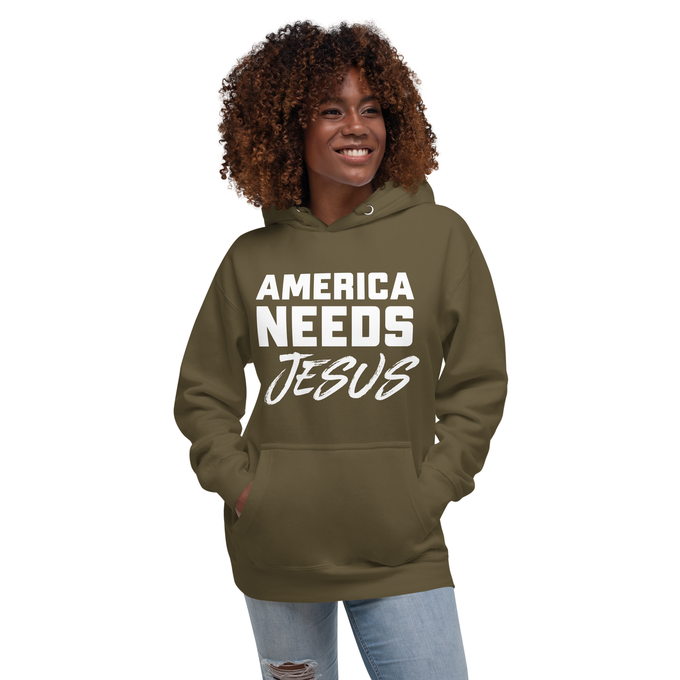 America Needs Jesus Unisex Hoodie (dark colors)