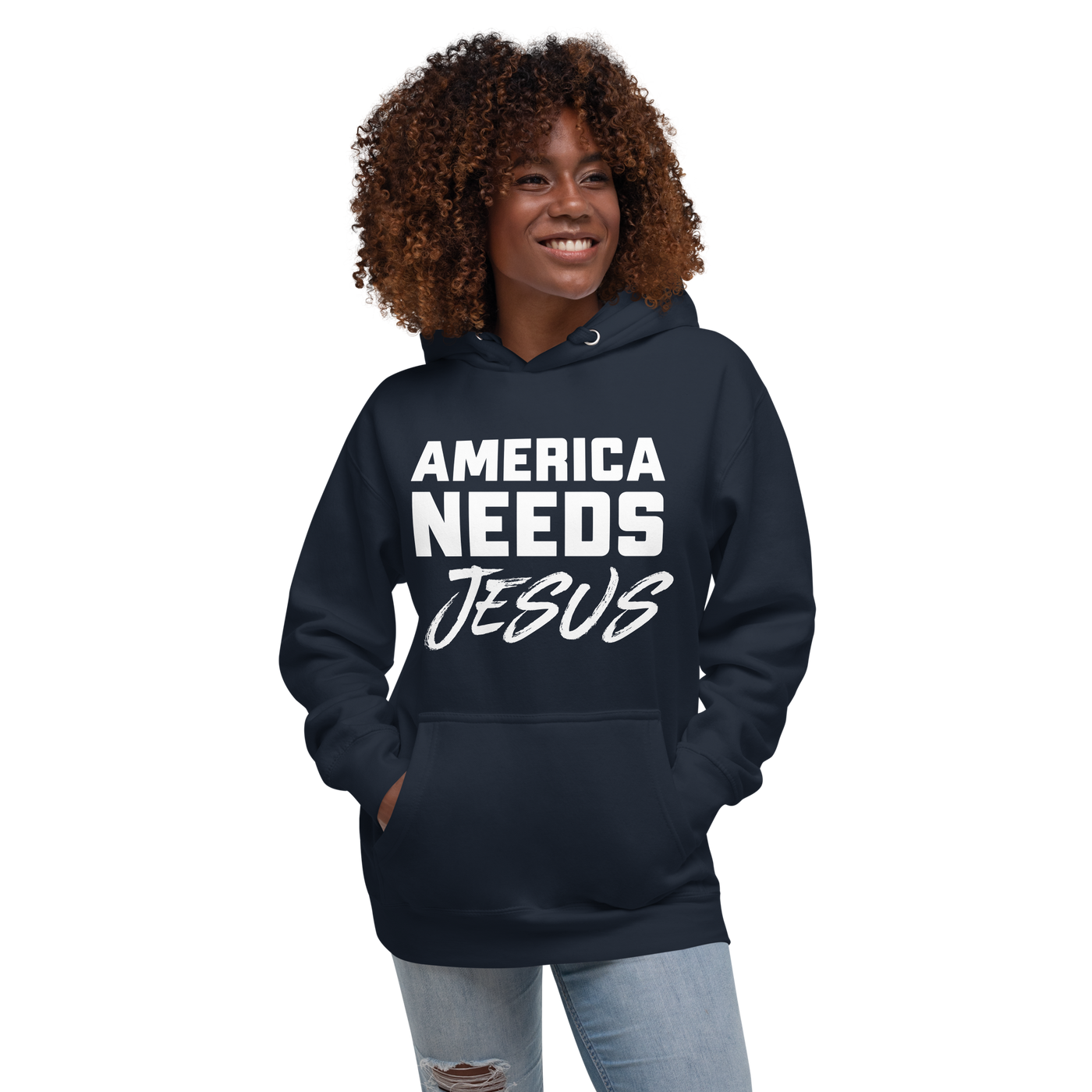 America Needs Jesus Unisex Hoodie (dark colors)